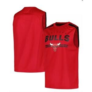 NWOT Men's Chicago Bulls Big Tall Birdseye Muscle Tank Top In Red Black, Medium